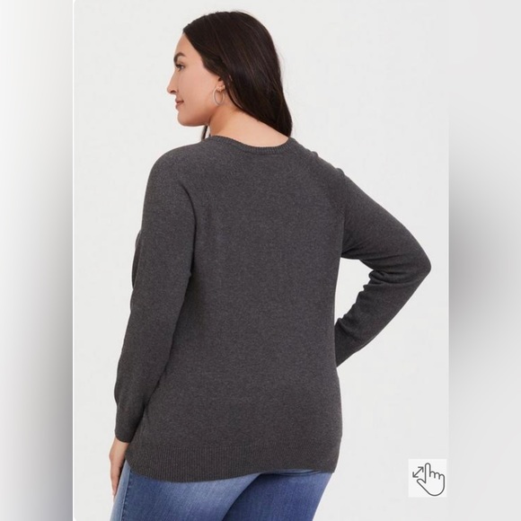 Torrid Heart Lips Pull Over Crew Sweater Sz. 1X - Picture 3 of 11